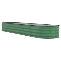 Garvee Cama Elevada de Jardín Galvanizada 244x61x46 cm - Metal Resistente al Óxido, Fácil Montaje, Diseño Modular, Beige y Verde