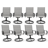 Garvee Sillas de Comedor Giratorias para Patio Transpirables de Secado Rapido con Cojin Ocho Unidades, Marron