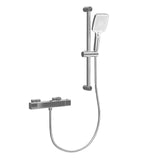 Garvee Columna de Ducha Termostática de Seguridad de Acero Inoxidable Cromado con Manguera 150cm Plata - Plata