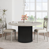 Garvee Mesa de Comedor Redonda de MDF y PB de 120cm Estilo Industrial para 4 a 6 Personas Gris