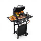 Garvee Barbacoa de Gas Propano de Acero Inoxidable con 2 Quemadores de 4689W para Exterior y Jardín
