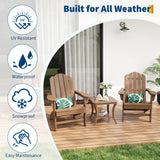 Garvee Silla Adirondack de Exterior con Respaldo Ergonómico Resistente a la Intemperie para Jardín Marrón