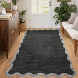 Garvee Alfombra Pequeña Antideslizante y Lavable de Pelo Corto Suave para Lavandería o Entrada 80x150cm Gris Oscuro