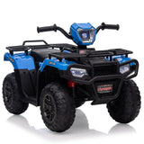 Garvee ATV Eléctrico Infantil de 12V con Doble Motor de 30W y Velocidad de 2 a 5 km/h Mini Quad para Niños de 3 a 6 Años, Azul - Azul