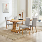 Garvee Set de 4 Sillas de Comedor Tapizadas en Tela Moderna Respaldo Ergonómico Curvado Patas de Madera Robusta para Cocina y Oficina Gris - Gris