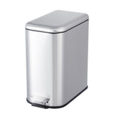 Garvee Cubo de Basura Vertical de Acero Inoxidable con Pedal 12L para Baño u Oficina 34x18x34cm Color Acero