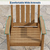 Garvee Juego de 2 Sillas de Comedor de Exterior de HDPE Resistente Asiento Amplio para Patio Marrón