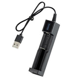 Garvee Cargador Inteligente Individual USB Compatible con Baterías Recargables 18650 y Modelos Similares