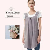 Garvee Delantal Unisex de Lino y Algodón Ajustable para Cocina Repostería o Cafetería 72x90cm Gris