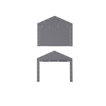 Garvee Lona de Repuesto para Puerta de Garaje Portátil 3x6 m Tejido PE 160G Antidesgarro Cremallera Enrollable Fijación Rápida con Cuerda Elástica Solo Tejido Gris Sin Estructura