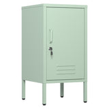 Garvee Armario Multiusos Metálico con Cerradura y Sistema Antivuelco para Oficina o Salón 70x35x38cm Verde Mate - Verde