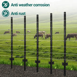 Garvee Set de 10 Postes Metálicos en U de Acero Q235 para Cercas Agrícolas y Mallas Instalación Rápida 152cm Negro