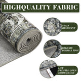 Garvee Alfombra Lavable Efecto Cachemira con Base TPR Estilo Persa Antideslizante para Salón 240x340cm Gris