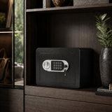 Garvee Caja Fuerte Compacta de Seguridad en Acero Laminado con Teclado Digital y Llave de Emergencia, 14 Litros Negro