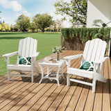 Garvee Juego de 2 Sillas Adirondack de Exterior Textura Madera Ergonómicas para Terraza Blanco