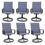 Garvee Sillas de Comedor Giratorias para Patio Transpirables de Secado Rapido con Cojin Seis Unidades, Azul - Azul con algodón