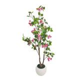 Garvee Árbol Artificial de Bugambilia de PE de 180cm con Maceta Blanca Decoración para Interiores y Exteriores