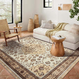 Garvee Alfombra Lavable Vintage Antideslizante y Plegable de Poliéster Suave para Salón 120x170cm Camel