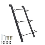 Garvee Escalera de Rescate para Sótano de Acero al Carbono 3 Peldaños con Gancho Montaje en Pared Negro - Negro