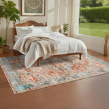 Garvee Alfombra Lavable Efecto Cachemira con Base TPR Estilo Persa para Pasillo o Entrada 80x150cm Rojo Ladrillo