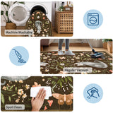Garvee Alfombra Decorativa Lavable y Antideslizante Diseño de Gato y Flores Pelo Corto y Suave Ideal para Salón y Decoración Gótica 120x170cm Marrón
