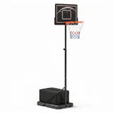 Garvee Canasta de Baloncesto Portátil de Acero Altura Ajustable Hasta 253 cm Tablero de Policarbonato Negro