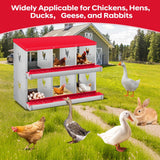 Garvee Caja Nido Metálica para Gallinas con 6 Compartimentos de Acero Galvanizado y 10 Alfombrillas Rojo