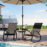 Garvee Silla Mecedora de Jardín Mecedora Exterior de Textileno Grande para Terraza y Piscina