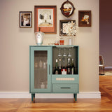 Garvee Gabinete de Bar de MDF con Soporte para Copas y Cajones para Comedor o Sala Verde
