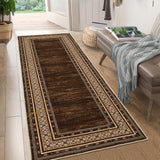Garvee Alfombra Lavable de Poliéster con Base TPR Diseño Moderno para Salón o Dormitorio 120x170cm Marrón Rojizo