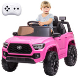 Garvee Coche Eléctrico para Niños 12V Licencia Toyota, Coche de Batería Infantil con Mando Parental, Luces LED y Suspensión, Regalo de Cumpleaños para Parque - Rosa