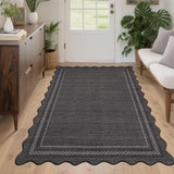 Garvee Alfombra Lavable Antideslizante para Salón o Dormitorio Estilo Suave Terciopelo Fácil de Limpiar para Habitaciones y Comedores 160x230cm Negro Carbón