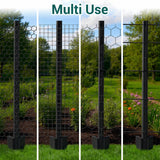 Garvee Set de 15 Postes Metálicos en U de Acero Q235 para Cercas Agrícolas y Malla de Jardín 122cm Negro