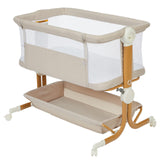 Garvee Cuna Portátil Segura y Cómoda para Bebé Plegable y Fácil de Transportar Diseño Exclusivo Ideal para Viajes y Recién Nacidos 98x63x87cm Beige