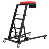 Garvee Camilla de Mecanico Plegable de Acero con Ruedas Giratorias Bloqueables y Altura Ajustable, Rojo Negro