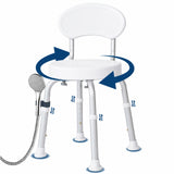 Garvee Silla de Ducha Giratoria de Aluminio y Plástico Altura Ajustable Asiento Antideslizante para Baño Púrpura