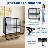 Garvee Cama Plegable de Acero con Colchón de Espuma Viscoelástica de 10cm para Invitados 190x78cm