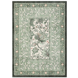 Garvee Alfombra Lavable de Poliéster Efecto Cachemira Base TPR Antideslizante Diseño Floral 160x230cm Verde