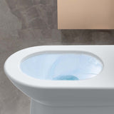Garvee Inodoro Alargado de Una Pieza de Cerámica Asiento D Cierre Suave Doble Descarga 3L y 4.8L Blanco - Blanco