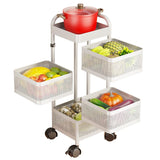 Garvee Carro Organizador Cuadrado de Acero al Carbono de 4 Niveles para Cocina o Baño Blanco