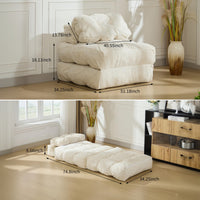 Garvee Sofá Cama Plegable Reclinable Otomana Multifuncional Compacto Versátil para Espacios Pequeños Color Neutro Beige