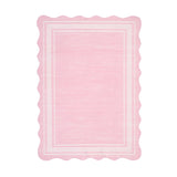Garvee Alfombra Moderna Antideslizante y Lavable para Salón o Dormitorio Pelo Bajo Resistente a Manchas con Borde Ondulado 160x230cm Rosa