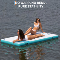 Garvee Plataforma Flotante Inflable para Agua con Superficie Antideslizante y Escalera Suave, PVC Resistente, Conectable para Piscina y Playa, Varias Medidas, Azul