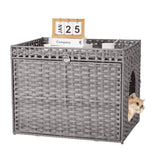 Garvee Mueble Oculto de PE de Doble Nivel para Caja de Arena de Gato Diseño Moderno Antisalpicaduras Gris