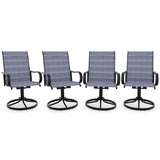 Garvee Sillas de Comedor Giratorias para Patio Transpirables de Secado Rapido Sin Cojin Cuatro Unidades, Azul