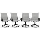 Garvee Juego de 4 Sillas de Comedor Giratorias de Exterior Asiento Acolchado de Textilene para Patio Gris Claro