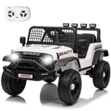 Garvee Coche Eléctrico Infantil de 12V de PP con Control Remoto Asiento de Plástico Seguro Estándar EU Blanco