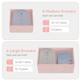 Garvee Cómoda Recibidor de Gran Capacidad con 12 Cajones de Tela Estructura Metálica Robusta para Dormitorio o Pasillo 99x30x110cm Rosa