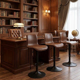 Garvee Juego de 4 Taburetes de Bar Giratorios de Hierro y PU con Altura Ajustable Café