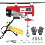 Garvee Polipasto Eléctrico Industrial con Cable de Acero de 12m para Talleres y Garajes 798kg Rojo